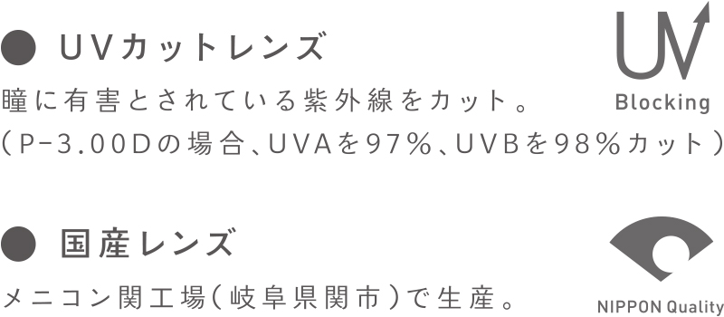 ●UVカットレンズ ●国産レンズ